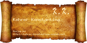 Kehrer Konstantina névjegykártya